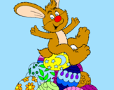Disegno Coniglio di Pasqua pitturato su noemi altavilla