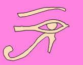 Disegno Occhio di Horus  pitturato su EVA QUATTROCCI