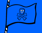 Disegno Bandiera dei pirati pitturato su ANDREA  DE   AGOSTINI    