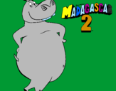 Disegno Madagascar 2 Gloria pitturato su brighella