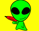 Disegno Alieno II pitturato su sono  babonatale