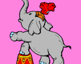 Disegno Elefante  pitturato su xla