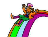 Disegno Folletto nell'arcobaleno  pitturato su sofia090706