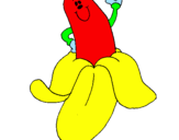 Disegno Banana pitturato su beatrice