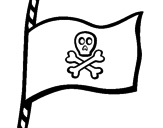 Disegno Bandiera dei pirati pitturato su pia