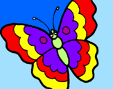 Disegno Farfalla  pitturato su Ludovica