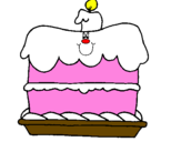 Disegno Torta di compleanno  pitturato su lorenzo
