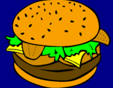 Disegno Hamburger completo  pitturato su alfonso    votta