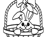 Disegno Coniglietto nella cesta  pitturato su pipa 10
