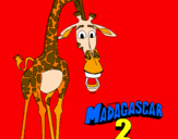 Disegno Madagascar 2 Melman pitturato su aldinja
