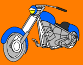 Disegno Motocicletta pitturato su alberto