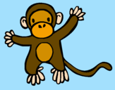 Disegno Scimmietta pitturato su claudio