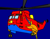 Disegno Elicottero di salvataggio  pitturato su manuel