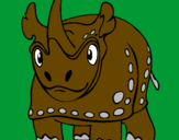 Disegno Rinoceronte  pitturato su ana laura hernandezr.