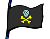 Disegno Bandiera dei pirati pitturato su vale