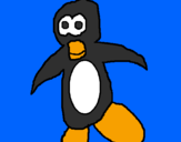 Disegno Pinguino pitturato su miguele