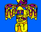 Disegno Totem pitturato su francesco