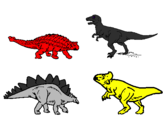 Disegno Dinosauri di terra  pitturato su trop