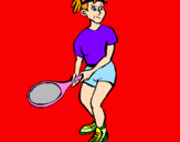 Disegno Ragazza che gioca a tennis  pitturato su Simone