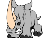 Disegno Rinoceronte II pitturato su davide