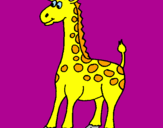 Disegno Giraffa pitturato su  greta