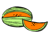 Disegno Melone  pitturato su simona