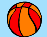 Disegno Pallone da pallacanestro pitturato su sara
