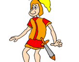 Disegno Soldato romano  pitturato su jonathan