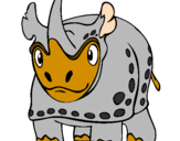 Disegno Rinoceronte  pitturato su tommy