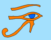 Disegno Occhio di Horus  pitturato su Andrea