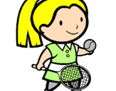Disegno Ragazza che gioca a tennis  pitturato su CATERINA