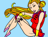 Disegno Principessa ninja  pitturato su DNAngel