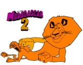Disegno Madagascar 2 Alex pitturato su odi