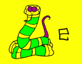 Disegno Serpente  pitturato su detta