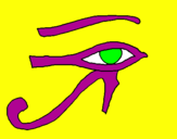 Disegno Occhio di Horus  pitturato su alessandra pia