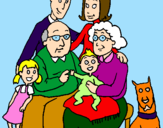 Disegno Famiglia pitturato su mario