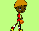 Disegno Giocatrice di pallacanestro pitturato su federica