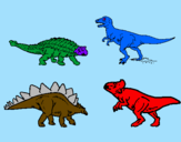 Disegno Dinosauri di terra  pitturato su MEME
