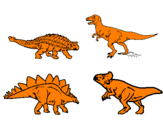 Disegno Dinosauri di terra  pitturato su SIMONE