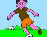 Disegno Giocare a calcio pitturato su DENIS