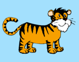 Disegno Tigre  pitturato su matteo