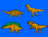 Disegno Dinosauri di terra  pitturato su calogero
