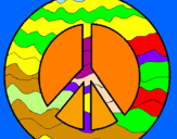 Disegno Simbolo della pace pitturato su tommaso