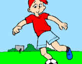 Disegno Giocare a calcio pitturato su arturo diliberto