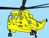 Disegno Elicottero di salvataggio  pitturato su simone