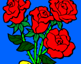 Disegno Mazzo di rose  pitturato su Tommi.T