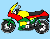 Disegno Motocicletta  pitturato su Paolo