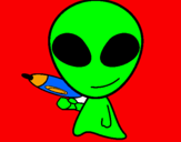 Disegno Alieno II pitturato su PASQUALE