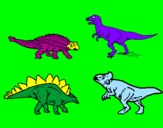 Disegno Dinosauri di terra  pitturato su MATTIA