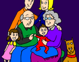 Disegno Famiglia pitturato su kiki